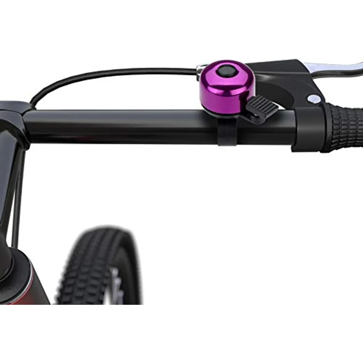 Paliston Mini Fahrradklingel, laute 120 dB Glocke für MTB und Rennräder, schwarz & lila – Bild 3