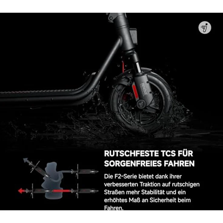 ninebot by Segway E-Scooter F2 Pro D II, 20 km/h, 900 W Motor, schlauchlose selbstabdichtende Reifen, 65 km Reichweite, IPX5 wasserfest – Bild 7