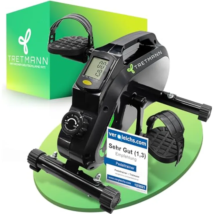 Tretmann Pedaltrainer PRO Set - extra Leise & gelenkschonend - ink. Befestigungsband -DEKRA Geprüft- Beintrainer für Senioren Heimtrainer Mini Bike - Preisvergleich