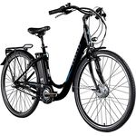 ZÜNDAPP Green 2.7 28 Zoll E Bike Damen Elektrofahrrad mit Rücktrittbremse, 3 Gang Schaltung, 374 Wh Akku (schwarz/blau)