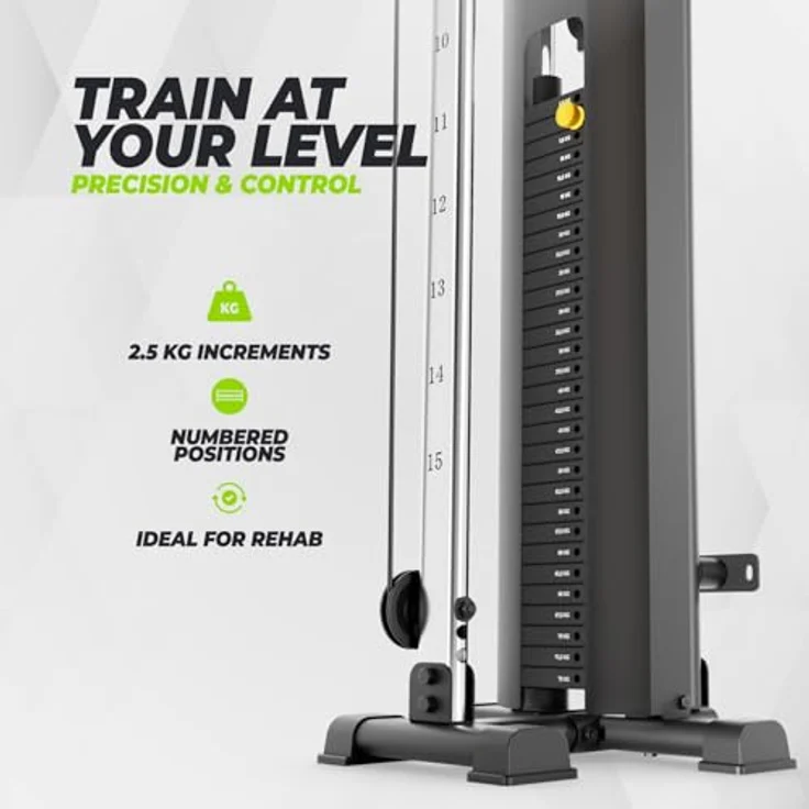 VirtuFit PL100 Single Pulley Station, Kabelstation mit 75 kg Gewichtstapel, verstellbaren Umlenkrollen und stabilem Stahlgestell – Bild 3