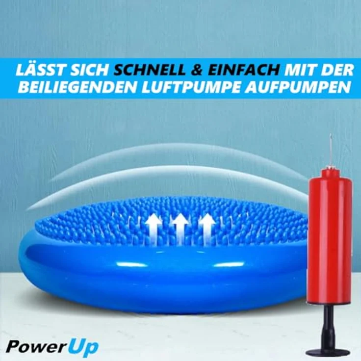 MAVURA PowerUp Sitzkissen Trainingskissen Luftkissen Sitzhilfe, Balance Board Kissen aufblasbar mit Luftpumpe – Bild 5