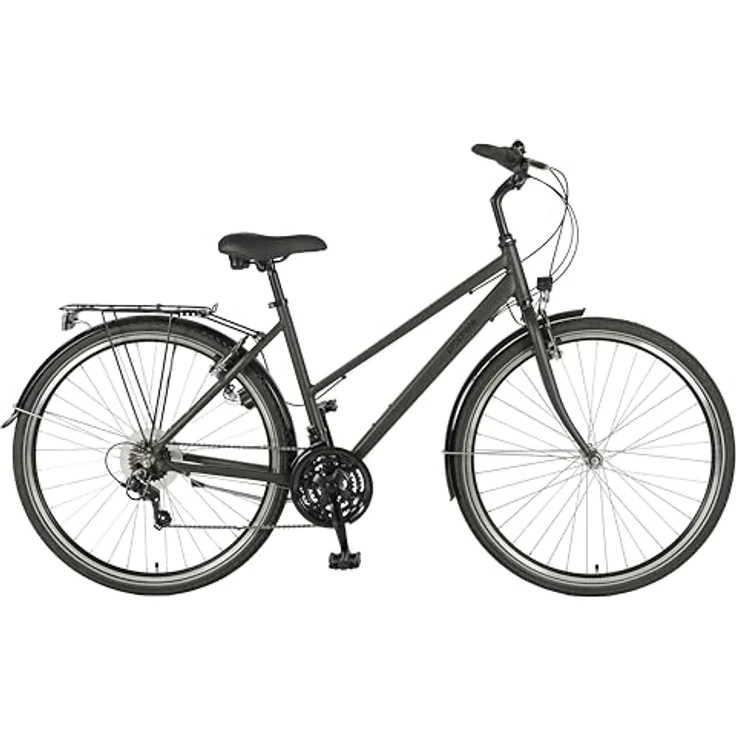 Prophete ENTDECKER 100 28 Zoll Trekkingbike, 18 Gang Kettenschaltung, V-Bremsen, LED Beleuchtung, Aluminiumrahmen 48 cm, Industrial Olive matt – Bild 1