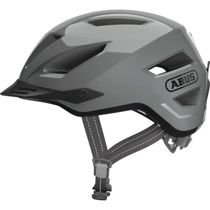 Abus Pedelec 2.0, Velohelm für Stadtverkehr (52 - 57 cm) mit integrierter Regenhaube und aufladbarem Licht – Bild 1