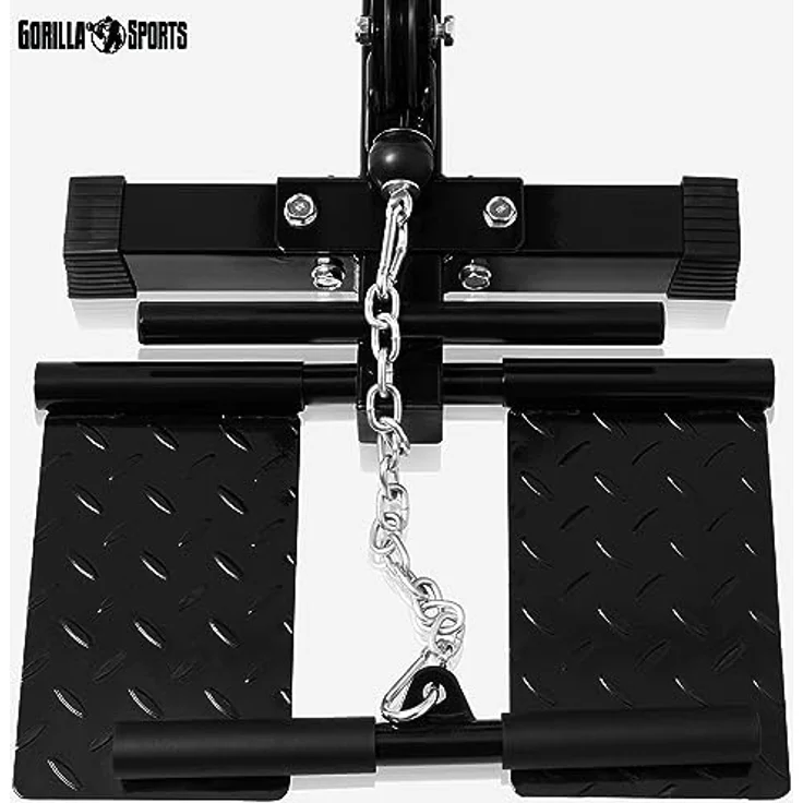 GORILLA SPORTS® Latzugturm Multi-LAT-Tower, verstellbar bis 300 kg, inkl. 2 Griffstangen, Schwarz, für effektives Oberkörper-Training, 154 x 83 x 210 cm – Bild 5