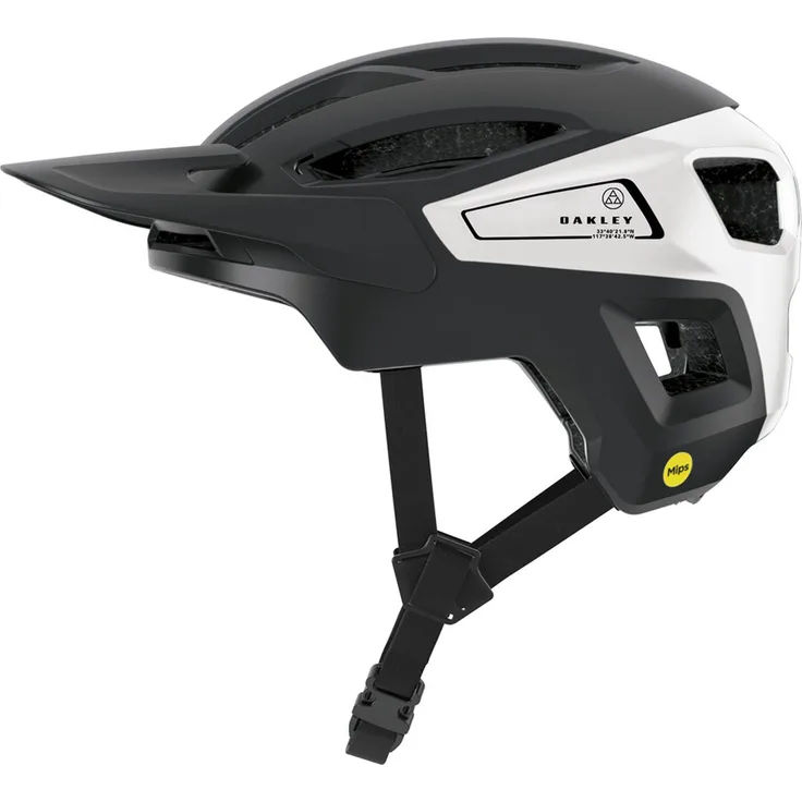 OAKLEY DRT3 Trail Pro, Mountainbike-Helm mit MIPS-Sicherheitssystem, Mattschwarz/Weiß, Größe S