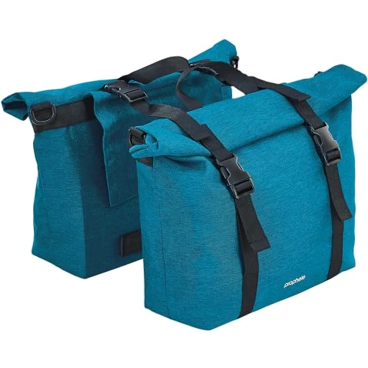 Prophete Doppelpacktasche für Gepäckträger, 2 x 10 Liter, wasserabweisend, Grün-Blau, 29,5 x 26 cm – Bild 1
