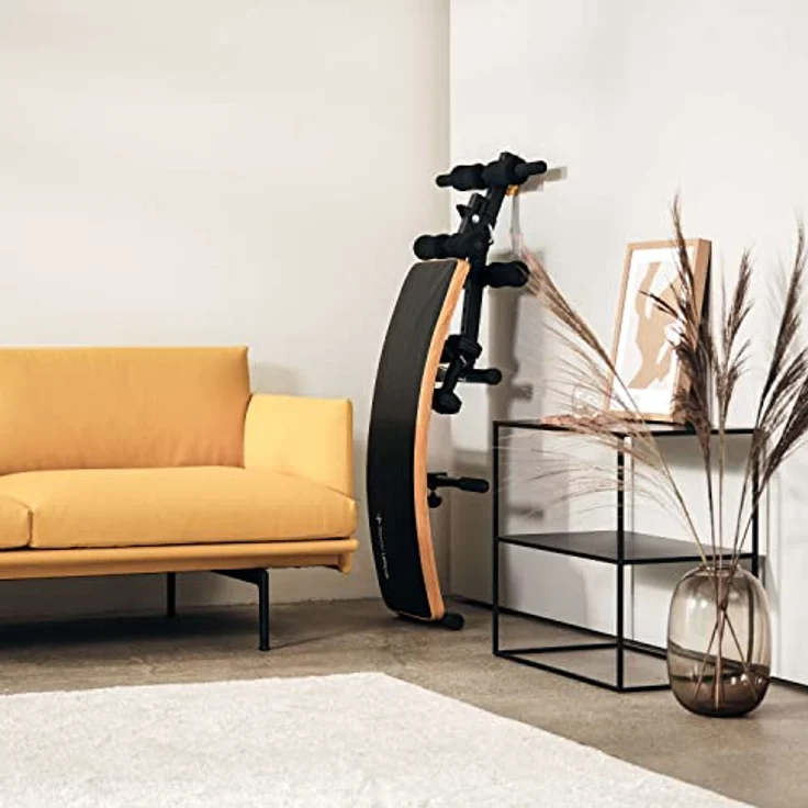 SportPlus Sit Up Bank klappbar mit 2x 1,5 kg Hanteln, Bauchtrainer mit Beinfixierung, mit Handgriffen für diverse Übungen, Hantelbank, trainiert Bauch, Rücken, Schultern & mehr – Bild 5