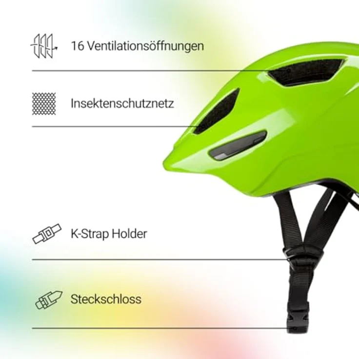 KED Dyno S Fahrradhelm, ultraleicht mit optimaler Passform, Apple Green Glossy – Bild 2