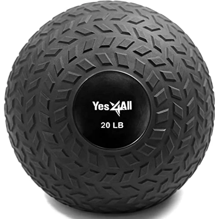 Yes4All 1YHQ Slam Balls Medizinball 9 kg, Schwarz für Kraft, Power und Training - Preisvergleich – Bild 1