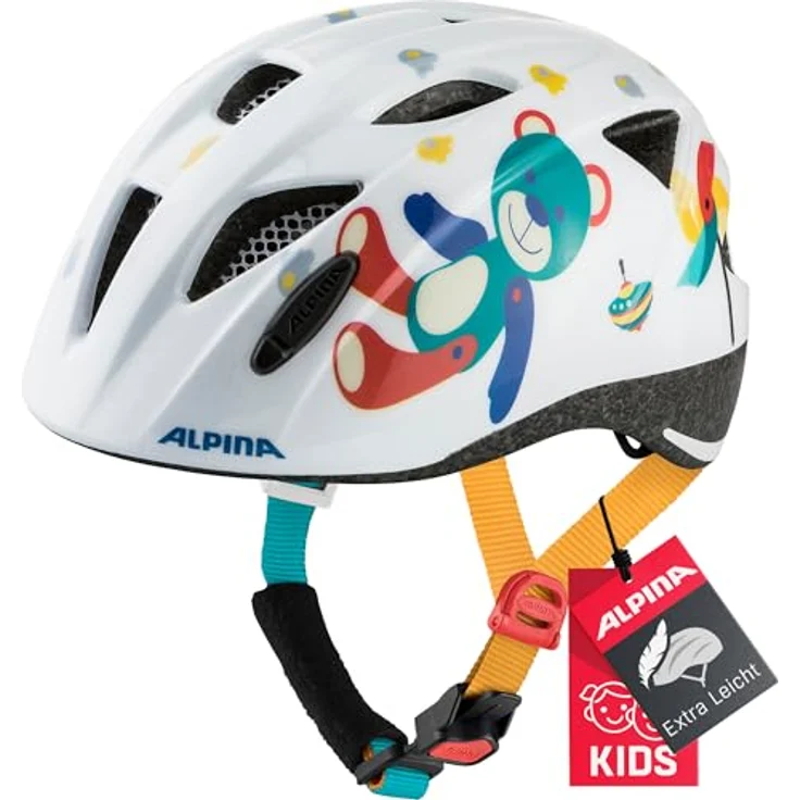 Alpina Kids Ximo White Bear Gloss, Größe 47 - 51 cm - Fahrradhelm, Farbe Weiß – Bild 2