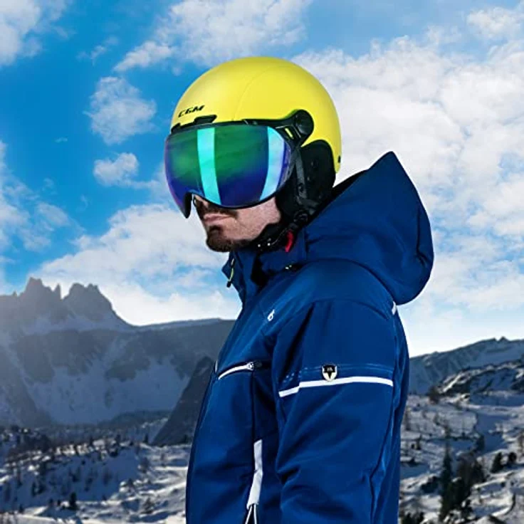 CGM EBI Skihelm, Unisex, Neongelb matt, S (55-56cm), doppelte Zertifizierung CE EN1078/EN1077, herausnehmbare und waschbare Polster, Air Stream System – Bild 5