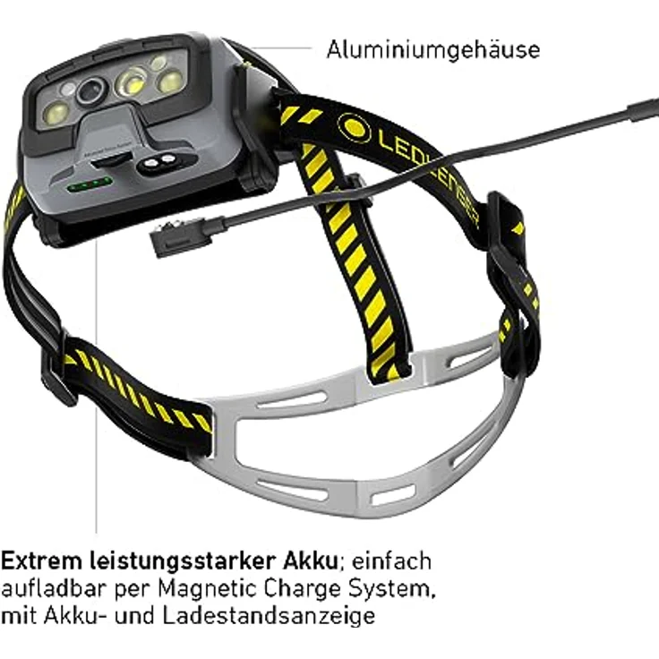 Ledlenser HF8R Work Stirnlampe Led wiederaufladbar | LED Kopflampe 1600 Lumen | Adventure Headlights wasserdicht mit Rotlicht | Outdoor Stirnleuchte | Headlamp | wasserdichte Kopftaschenlampe IP68 – Bild 3