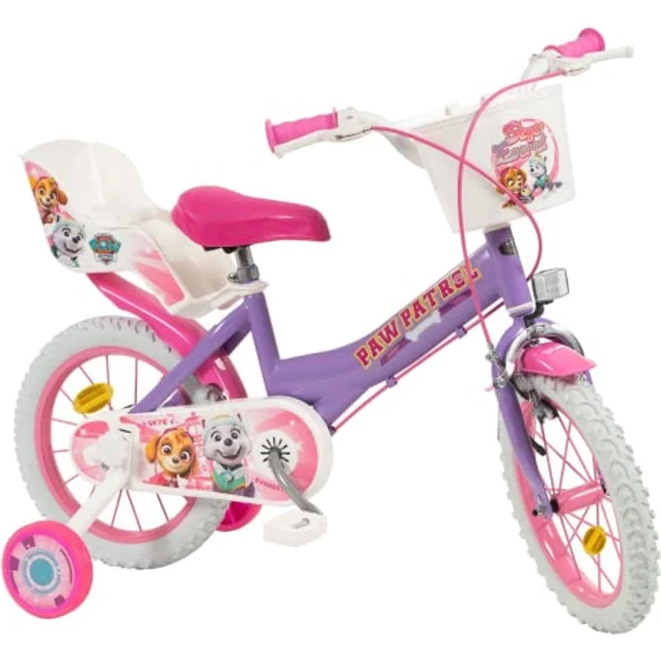 Toimsa Kindervelo 14", Kinderfahrrad mit Paw Patrol Skye Design, inklusive Stützrädern und verstellbarem Sitz – Bild 2