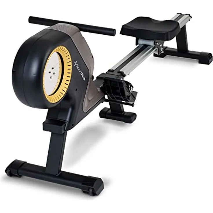 SportPlus Rudergerät für zuhause mit 8 Stufen, leises & wartungsfreies Magnetbremssystem, kompaktes Display, bis 150 kg