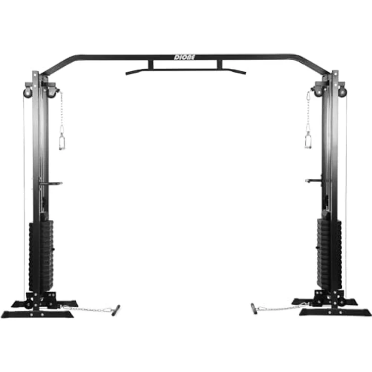 Dione Cable Crossover 2X 75KG - Kraftstation mit integrierter Klimmzugstange - Fitness Training Center - Homegym, Schwarz – Bild 2