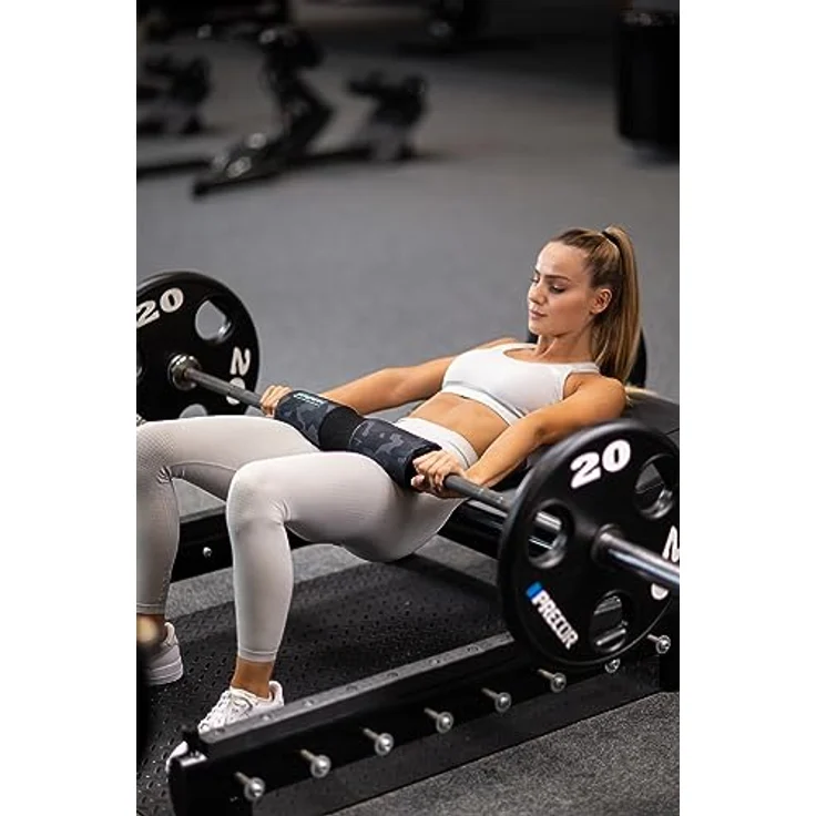 Fitgriff® Langhantel Polster, Hip Thrust Pad mit Klettverschluss - Hantel Nackenpolster - Polsterung für Squats, Booty Training, Gym (Camo-Black) – Bild 2
