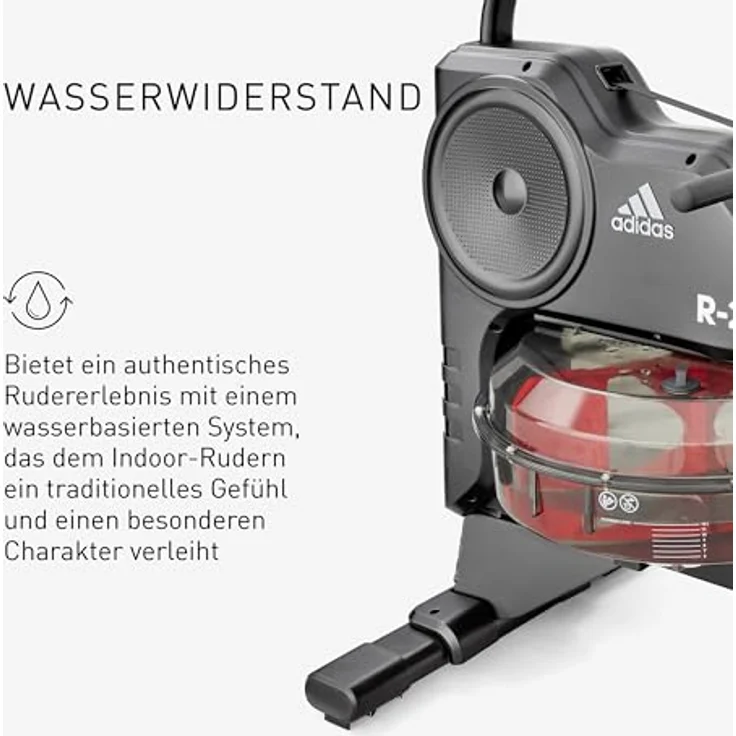 adidas Performance Rudergerät R-21, Wasserrudergerät mit 7 Widerstandsstufen, Wasserwiderstandssystem und Brustgurt – Bild 2