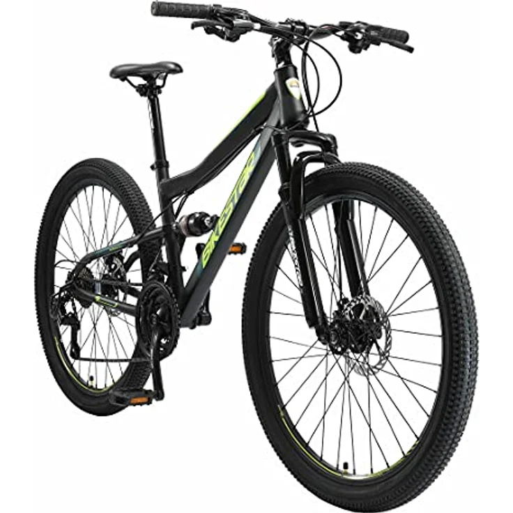 BIKESTAR Fully Mountainbike 26 Zoll | 15 Zoll Rahmen, 21 Gang Shimano Schaltung, Scheibenbremse | Schwarz – Bild 2
