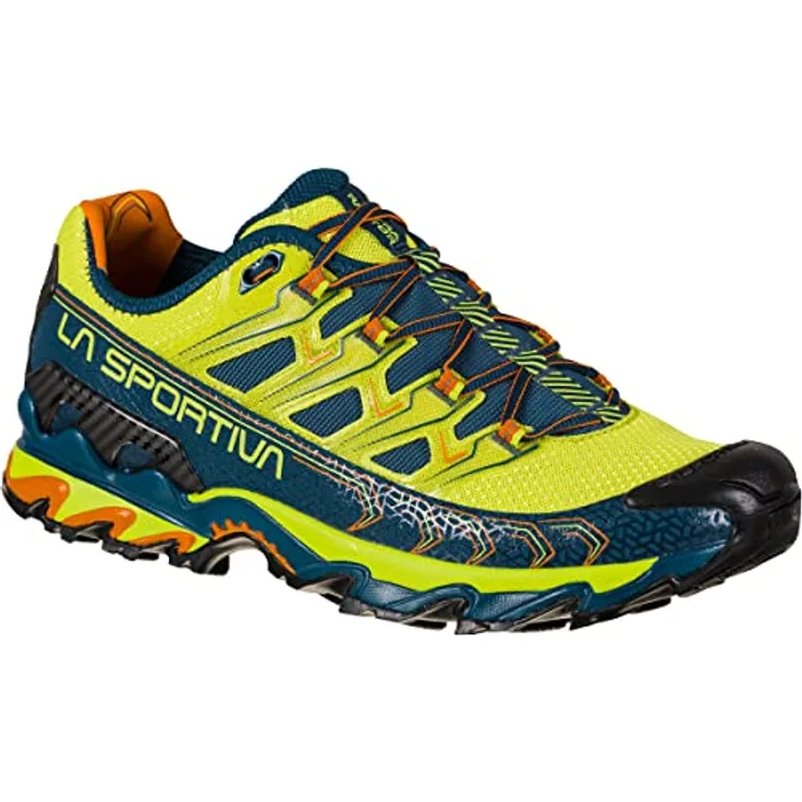 La Sportiva Ultra Raptor II, Trailruningschuh mit dämpfender Endurance Platform und atmungsaktivem Air-Mesh, Lime Punch, Herrenschuhe Größe 43.5