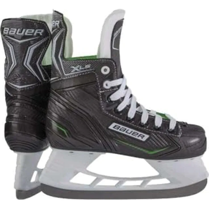 Bauer X-LS Schlittschuhe, Schwarz, mit Mikrofaserfutter und strapazierfähigem Design, Größe 33,5