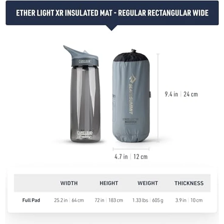 Sea To Summit Ether Light XR Insulated ASC Mat, hochwertige Isomatte mit R-Wert 4.1, 605 g, inkl. Transporttasche – Bild 5