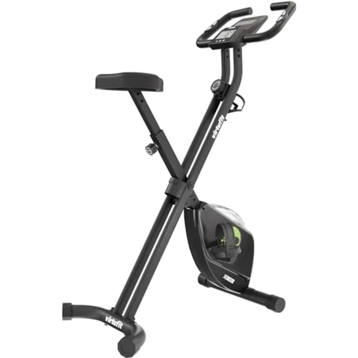 VirtuFit XB100i Klappbarer Heimtrainer, Ergometer mit höhenverstellbarem Sattel, Pulssensoren, Multifunktionsdisplay und Transportrollen – Bild 1