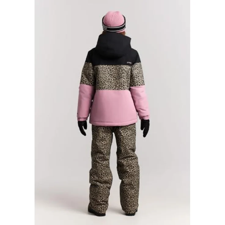 PROTEST Prtdeline Jr, Ski- und Snowboardjacke für Mädchen, wind- und wasserdicht, mit Animal-Print, true black, Größe 140 – Bild 6