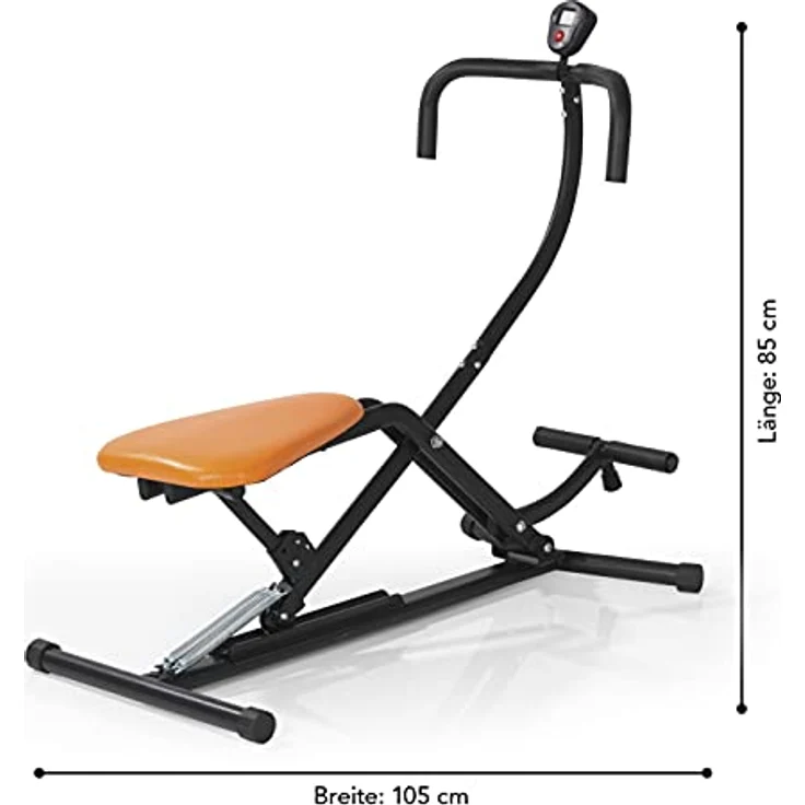 MAXXMEE Crunch & Glide Trainingsgerät, Kraftstation zur Kräftigung mit Eigengewicht für Brust, Bizeps, Delta und Bauch, maximale Belastung 120 kg, mit digitaler Anzeige, platzsparend zusammenklappbar – Bild 4