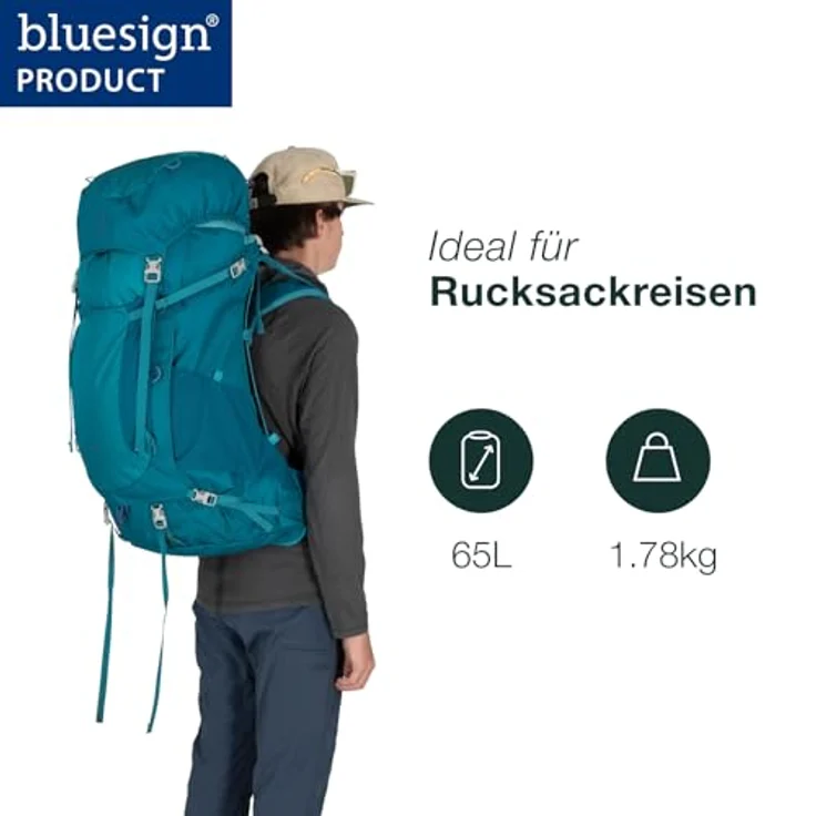 Osprey Ace 65l Junior Backpack One Size, Gepolsterter Rücken und Verstellbare Schultergurte, Schwarz – Bild 2