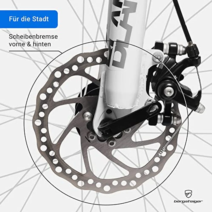 Bergsteiger Makalu 29 Zoll Mountainbike Aluminium, 21 Gang-Schaltung, Scheibenbremsen, Hardtail, geeignet ab 160 cm – Bild 3