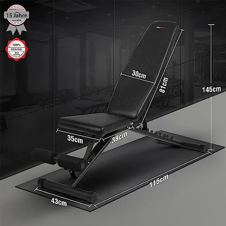 Ultrasport Universal-Hantelbank, Trainingsbank klappbar und belastbar bis 500 kg, vielseitig zuhause einsetzbar als Fitnessbank oder Bauchmuskeltrainer und bei Nichtgebrauch schmal zusammenklappbar – Bild 2