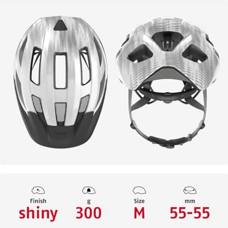 Abus Macator Fahrradhelm - Weiss/Silber 52 - 58 cm – Bild 4