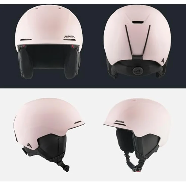 ALPINA BRIX JR, Kinder Skihelm mit waschbarem Innenfutter, integrierten Nackenwärmer und abnehmbaren Ohrenpolstern, Light-Rose matt, M (51-55 cm) – Bild 4