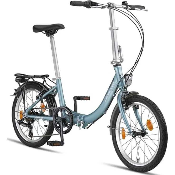 Licorne Bike Fold Premium Klapprad Aluminium 6 Gang Shimano Kettenschaltung Quick-Fold-System Klappfahrrad (V-Bremse, Blau) - Preisvergleich