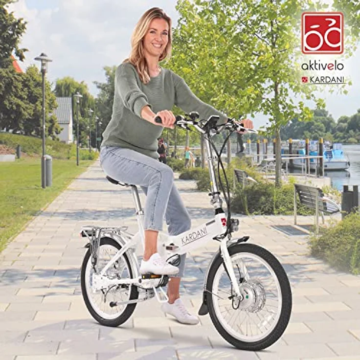 aktivelo E-Faltrad Kardanantrieb klappbar E-Bike 8,7 Ah Akku 9 Motorunterstützungsstufen, LCD-Display Alurahmen Weiß inkl. Transporttasche - Preisvergleich – Bild 3
