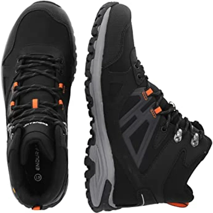 ENDURANCE Museu Outdoor-Stiefel, wasserdicht mit Vibram Gummi Außensohle und reflektierenden Elementen, 1001 Black, Größe 45 – Bild 5