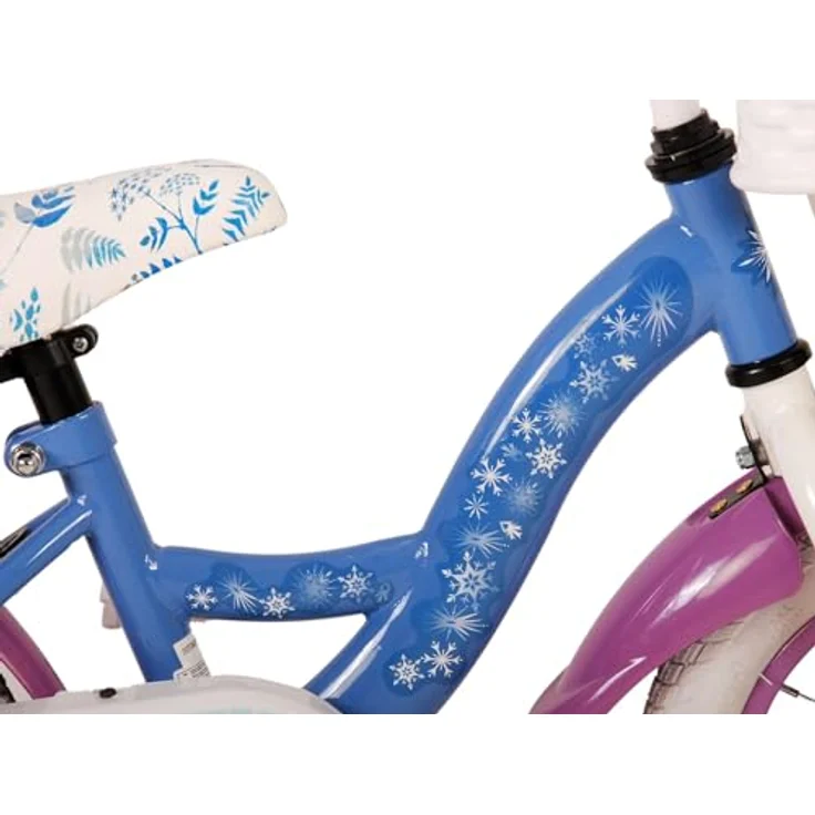 Volare Kinderfahrrad 12 Zoll Kinder Mädchen Fahrrad Rad Frozen 2 Eiskönigin Elsa 21277-SACB, Rücktrittbremse, Korb, Stützräder, Kettenschutz, Schutzbleche, Blau – Bild 7