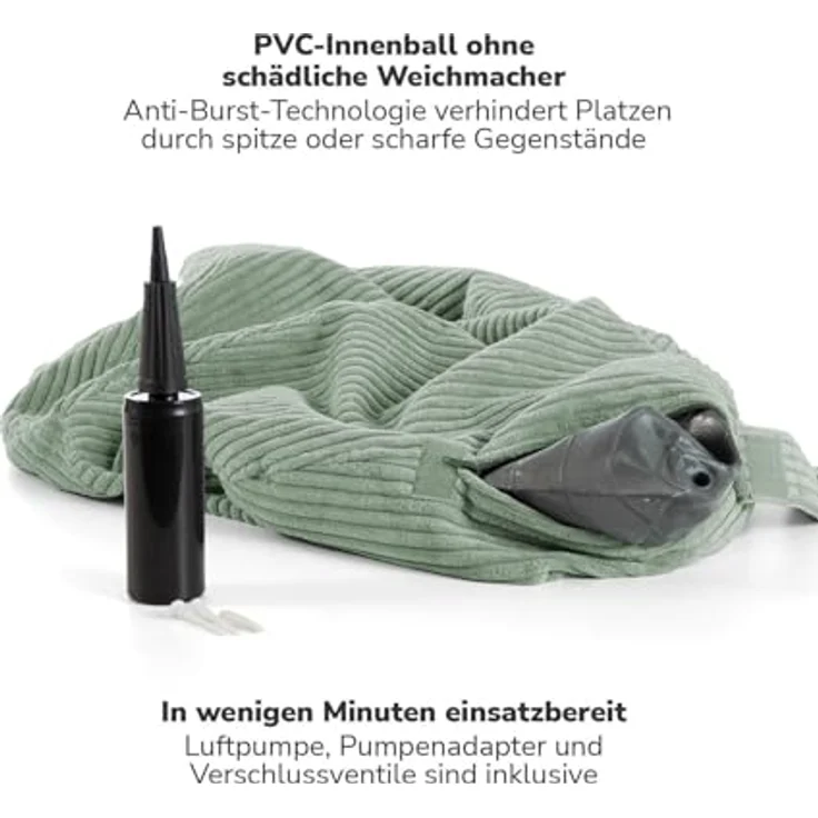 mokebo Stoff Sitzball Büro ergonomisch 'Der Sportliche', Pezziball mit Stoff- oder Cordbezug, 65cm Breite, klimaneutrale Bürostuhl Alternative, blau – Bild 5