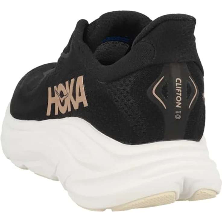 Hoka Clifton 10 Damen Laufschuhe, leichtes Jacquard-Obermaterial, reflektierende Elemente, schwarz, EU 40 2/3 – Bild 6