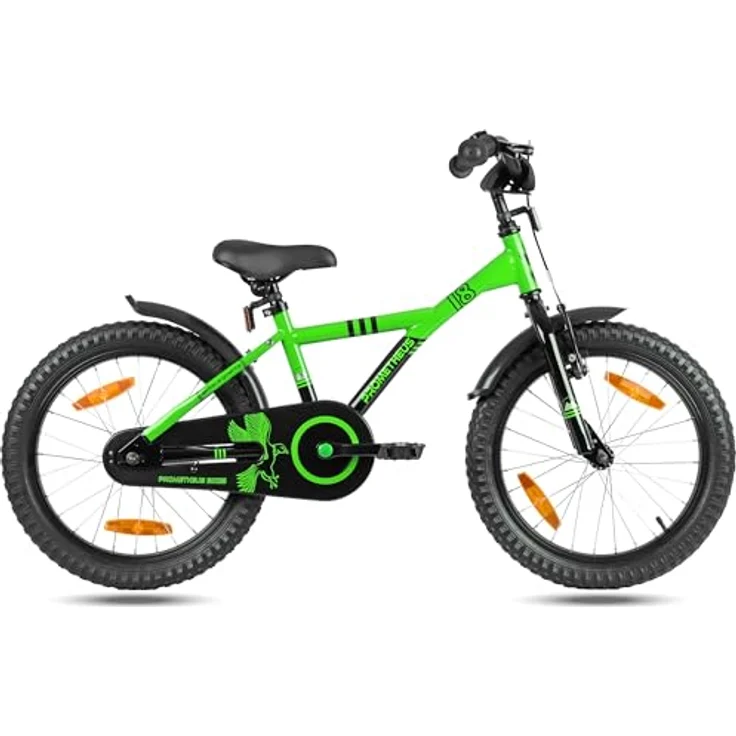 PROMETHEUS BICYCLES HAWK 18 Zoll Kinderfahrrad, 1 Gang, Rücktrittbremse, tiefer Einstieg, für Jungen und Mädchen, TÜV-zertifiziert, stabiler Stahlrahmen, verstellbarer Lenker und Sattel – Bild 3