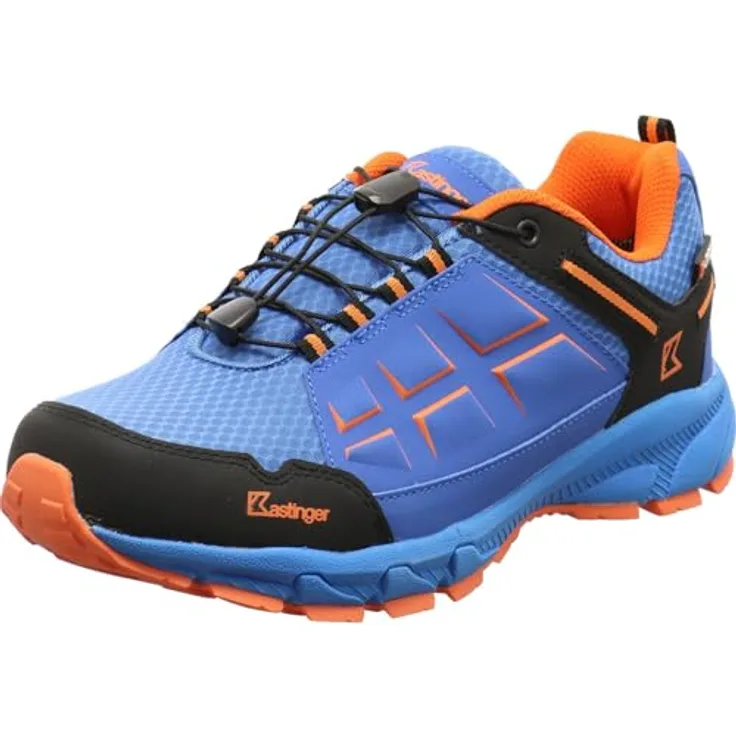 Kastinger Kompar Low KTX Wanderschuh, robuster Herren Outdoorschuh mit wasserdichter K-Tex Membran, blau mit orange