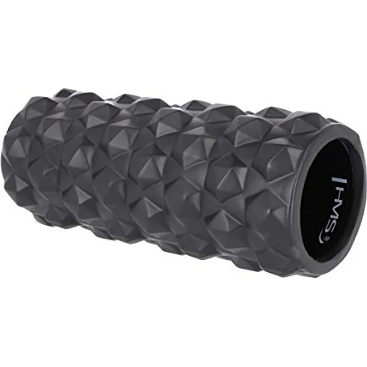 HMS FS107 Massagerolle Schwarz | Faszienrolle mit Noppen aus EVA-Schaumstoff | Muskelmassage, Regeneration & Core-Training für Fitness und Therapie