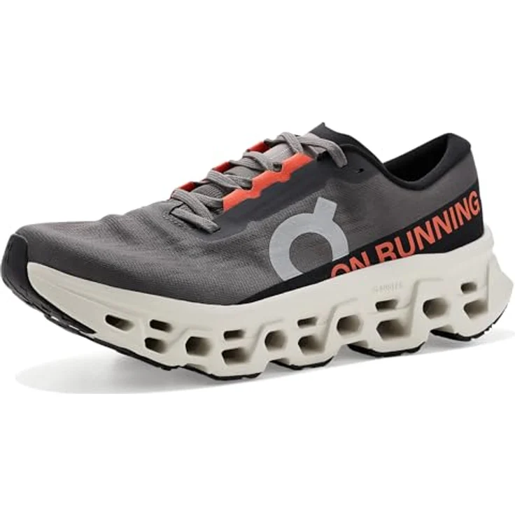ON Cloudmonster 3 Herren Laufschuhe, grau, leichte Cloud Tec®-Technologie, rutschhemmendes Profil, atmungsaktives Obermaterial, EU 42 – Bild 1