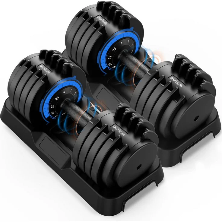 DH FitLife Verstellbare Hantel, 10-in-1 Set mit 4 bis 25 KG und 10 Gewichtsstufen, ergonomischer Anti-Rutsch-Handgriff, platzsparend und sicher