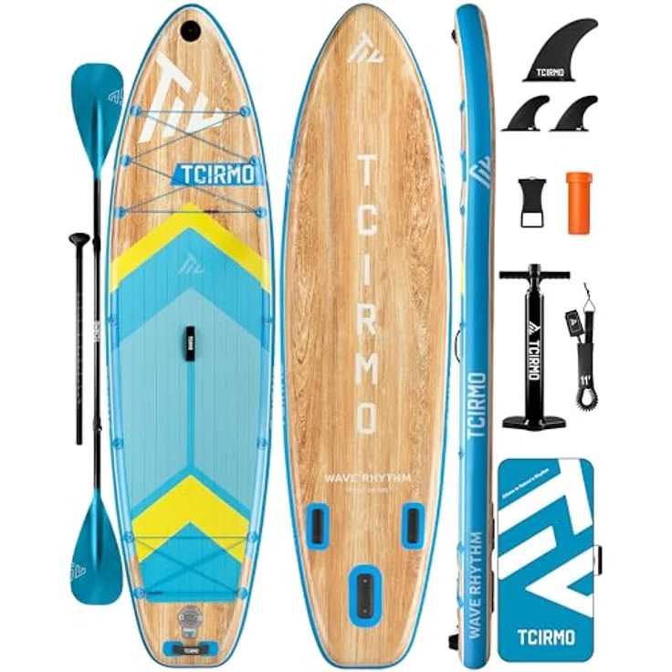 COIL COIL SUP-Board - Aufblasbares Stand Up Paddleboard Set, 320 cm, 158 kg, inklusive Paddel, Pumpe und wasserdichter Handytasche, Blau – Bild 1