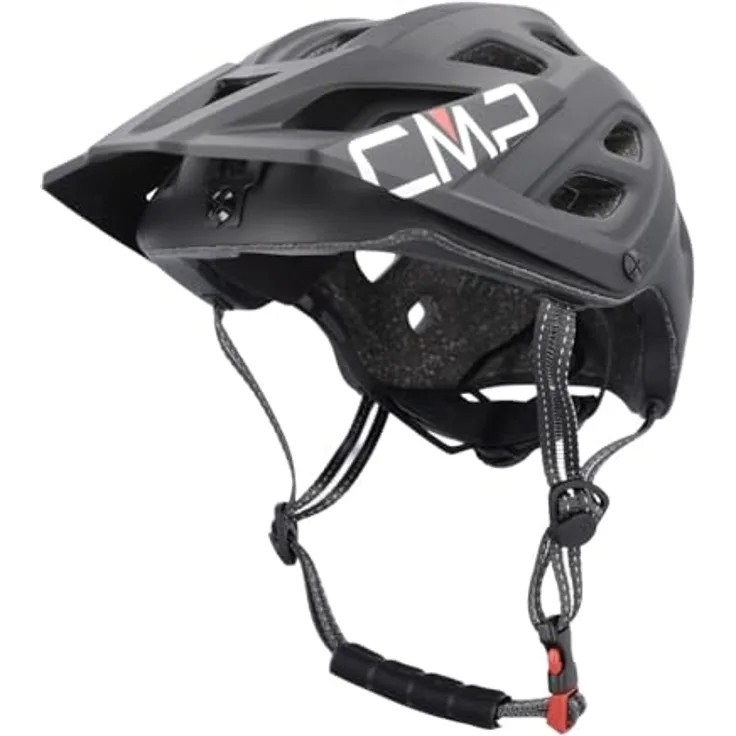 CMP MTB Pro Fahrradhelm Senior, Schutzhelm für Mountainbiker, Schwarz, mit abnehmbarem Visier und Innenfutter, 58-61 cm Kopfgröße