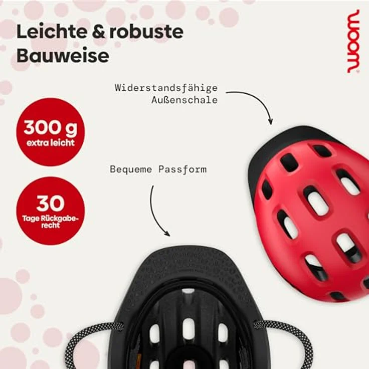 WOOM READY Kinder Fahrrad Helm, rot, S (50-53 cm), für sichere Abenteuer, hohe Sichtbarkeit, praktischer Magnetverschluss – Bild 7