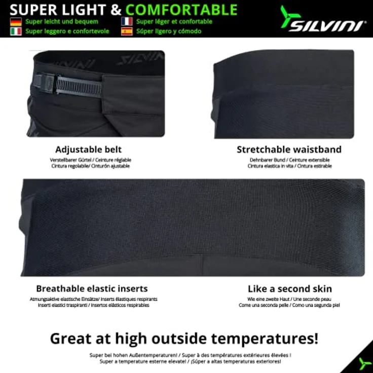 Silvini Herren Skihosen, winddichte Softshell-Herrenhose mit Quatroflex Power-Membran und Powertherm-Isolierung, Schwarz, Größe S – Bild 3