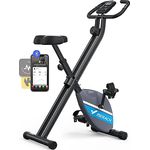 MERACH Klappbares Heim-Fitnessfahrrad mit 120 kg Tragkraft und Bluetooth-App, Magnetisches Standfahrrad mit 8-fachem Widerstand, LCD-Monitor und großem bequemem